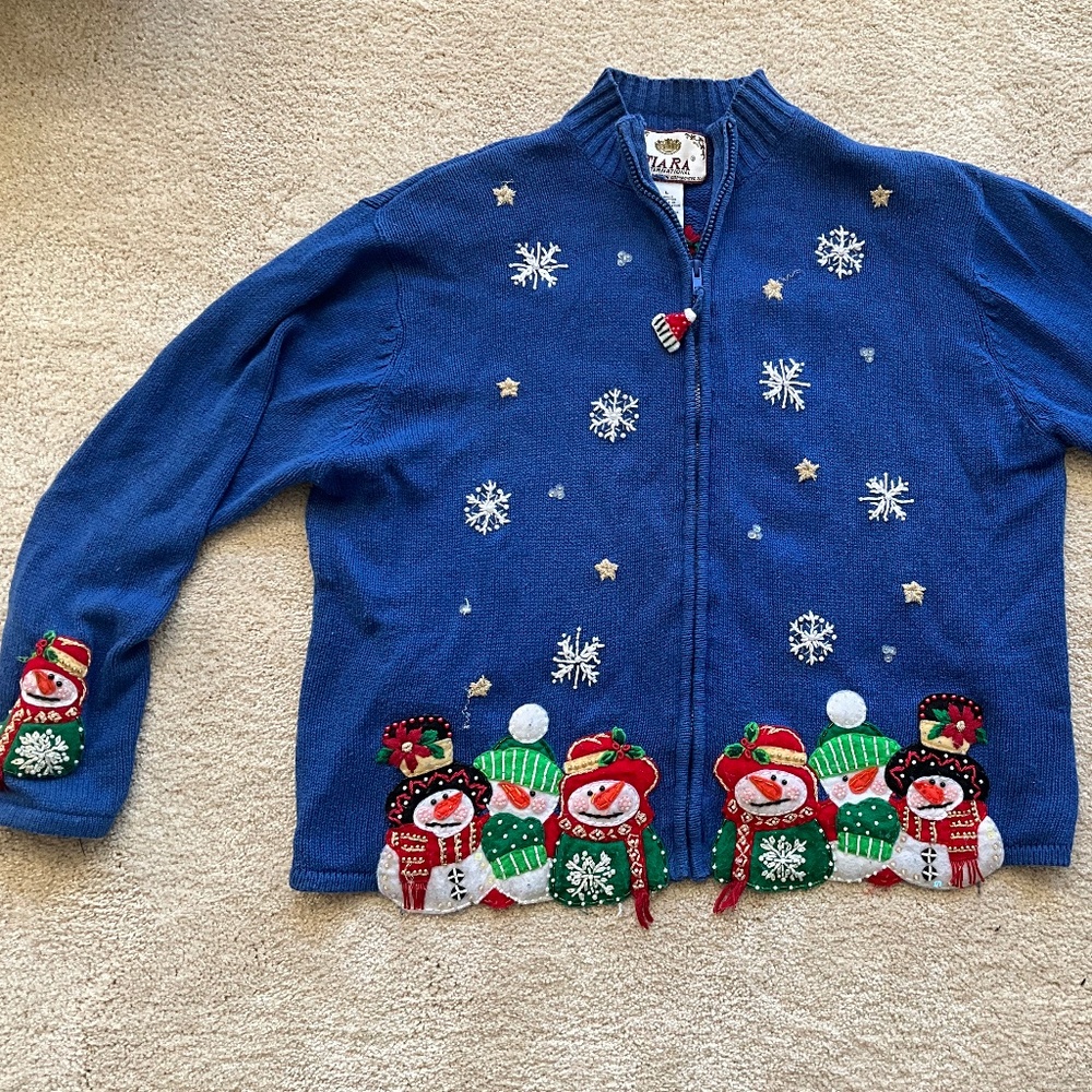 Tiara Vintage Christmas Tacky Sweater L